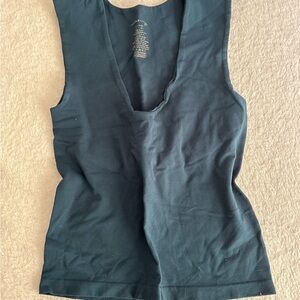 Free People clean lines muscle cami Deep navy green/blue tank top loungewear